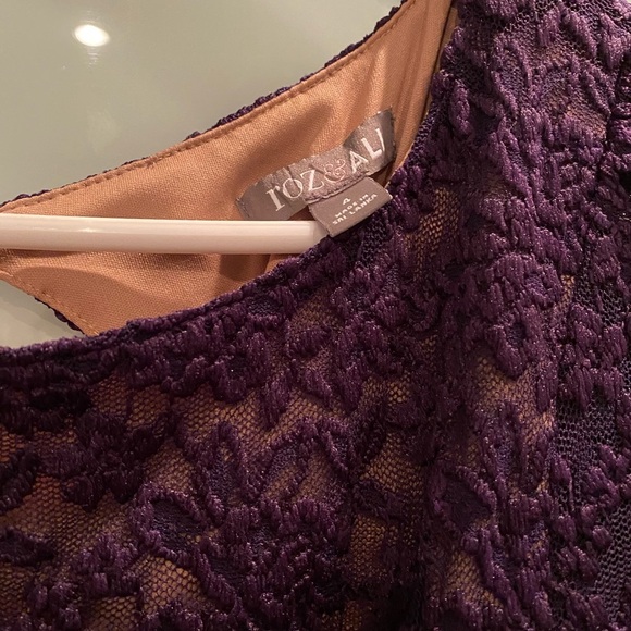 ROZ & ALI lace purple elegant stylish dress/size 4 - Picture 5 of 11